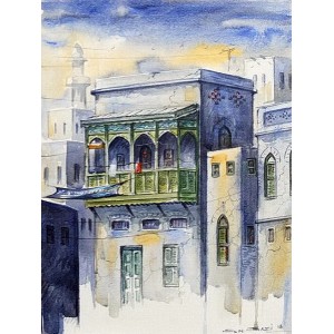 G. N. Qazi, 12 x 16 Inch, Oil on Canvas, Cityscape Painting, AC-GNQ-013